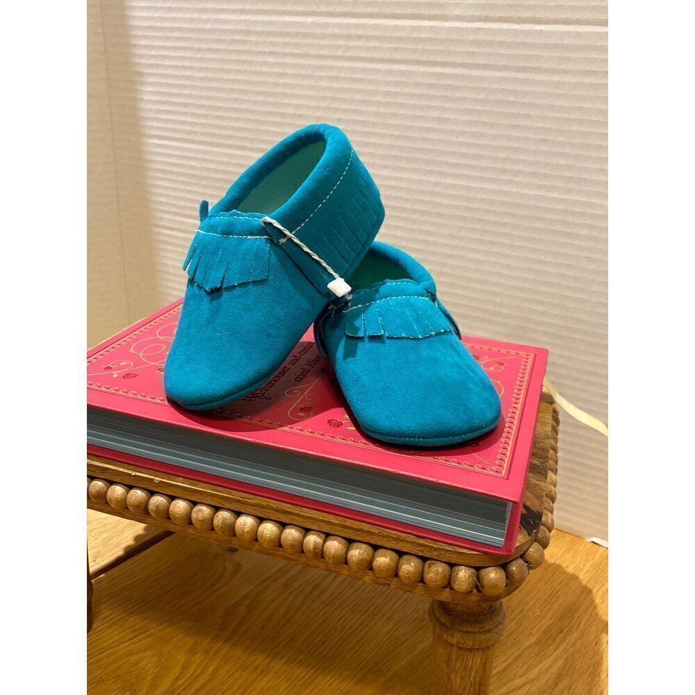 Baby Moccasin- Teal , Unisex, 12-18 Months